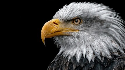 Obraz premium Majestic Bald Eagle Portrait with Sharp Focus and Intricate Feather Details