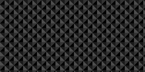 Structure decoration wall black block box cube seamless pattern grid vintage surface triangle web monochrome square texture black background.	