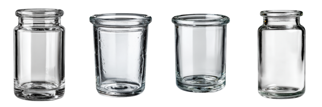 Variety of Transparent Glass Jars for Storage and Display Purposes