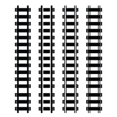 Obraz premium Train tracks logo design icon Vector template illustration