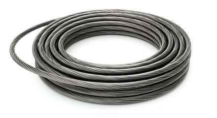 Fototapeta premium black cable isolated on white