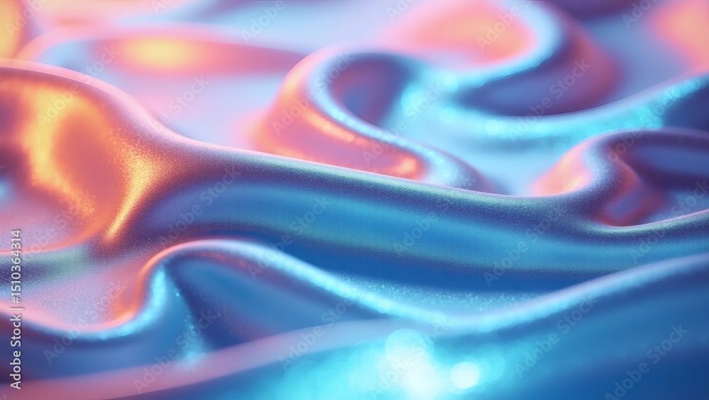 Aufkleber iridescent silk fabric with soft folds and color gradations. Close-up view showing texture and smooth surface