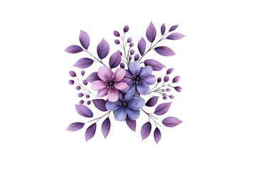 Elegant Purple and Pink Flower Bouquet Digital Illustration Perfect for Wedding Invitations or Romantic Designs