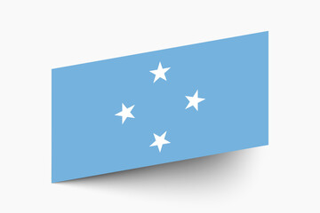 Flag of Federated States of Micronesia. Micronesia flag official colors tilted icon digital vector illustration design.