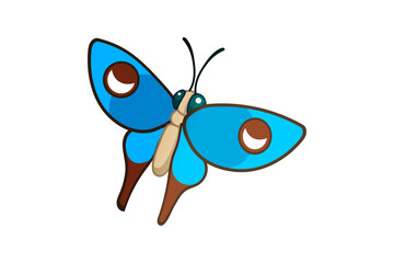 Obraz premium vector cartoon butterfly color volume clip art isolated on transparent background. Hand drown design element.