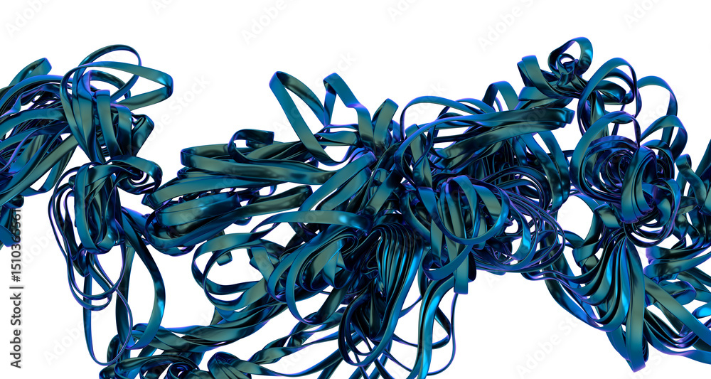 Aufkleber dynamic background image featuring abstract blue metallic ribbons. perfect for modern designs.