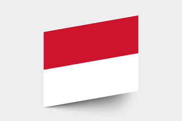 Flag of Monaco. Monaco flag official colors tilted icon digital vector illustration design.