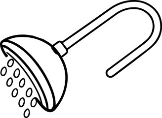 shower head outline vector illustration, line art