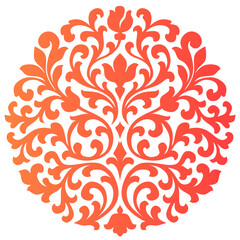 Elegant Damask Floral Ornament Vector for Design & Decor © Berlian