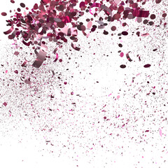 Festive pink confetti burst, ideal for celebration backgrounds, party invitations, or celebratory designs.
