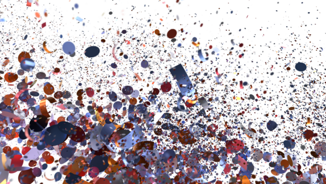 Vibrant confetti bursts in celebratory explosion. Perfect for festive backgrounds, party invitations, and celebratory designs.