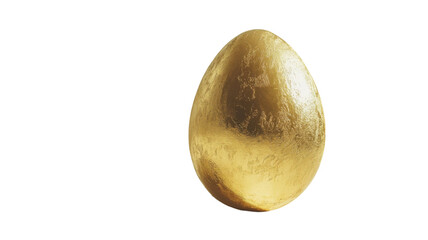 Shiny golden egg with smooth surface isolated on white background