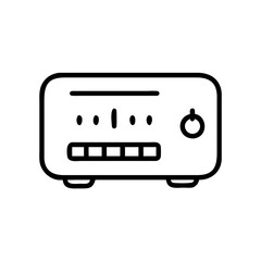 Fototapeta premium Vintage radio design in minimalist style with black and white colors 