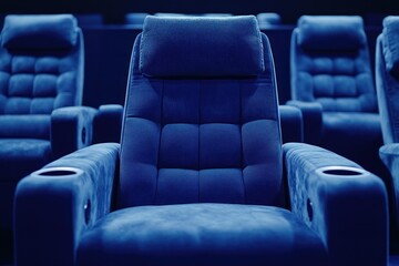 Comfortable Blue Cinema Seats Offering an Immersive Viewing Experience