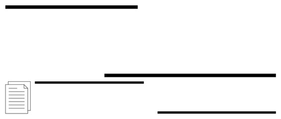 Document icon and horizontal lines representing structured layout. Ideal for organization, planning, report creation, data visualization, workflow systems, structured design, flat simple metaphor