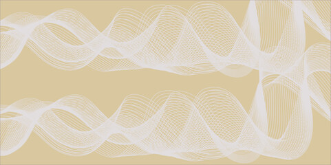 White wavy lines form an abstract vector design with a light flow, like a pattern on a digital wallpaper, near white lace and rings