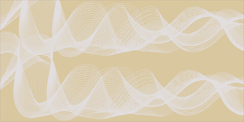 White wavy lines form an abstract vector design with a light flow, like a pattern on a digital wallpaper, near white lace and rings