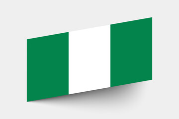 Flag of Nigeria. Nigeria flag official colors tilted icon digital vector illustration design.
