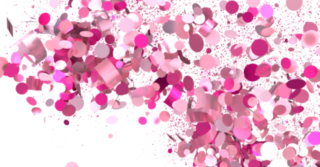 Festive pink confetti explosion. Perfect for party invitations,  celebrations, and joyful designs.