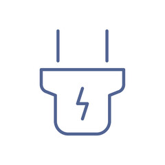 Electric charging, energy and power symbols related icon outline and linear vector.