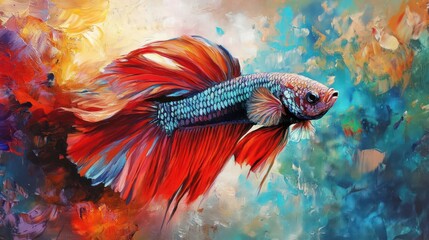 Colorful betta fish