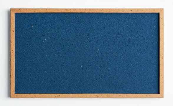 Blank dark blue cork board mock up on isolated white background. For memo or notice board. Blue cork board isolated on white with clipping path. Contemporary workspace with cork bulletin board.