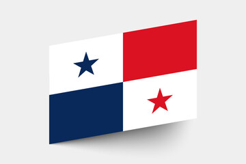 Flag of Panama. Panama flag official colors tilted icon digital vector illustration design.