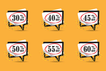 Special discount offer, percentage sticker.