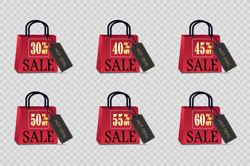 Shopping bag sale and discounts. Vector EPS10