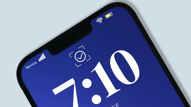 Screen face unlock animation concept close up on the phone, 4k Footage. Security, protection.