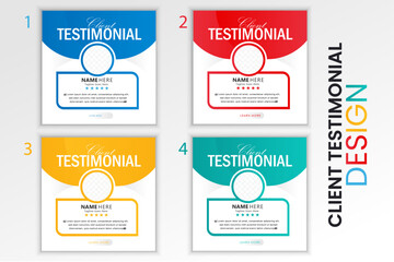 Modern Client Testimonial Template Set | Editable Social Media Review Layout