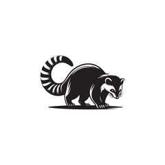 **"Mysterious Civet Vector Silhouette: Sleek Nocturnal Mammal Design Featuring Long Body, Striped Tail, and Stealthy Stance in Clean, Minimalist Style for Crafts and Digital Art"**
