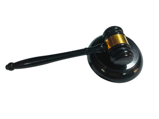 A court gavel top view with transparent backdrop, judiciary concept, supreme court.