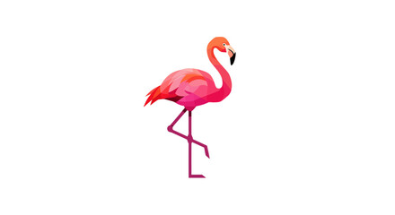 Geometric Flamingo Standing on One Leg