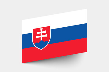 Flag of Slovakia. Slovakia flag official colors tilted icon digital vector illustration design.