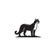 **"Powerful Cougar Vector Silhouette: Majestic Mountain Lion Design Featuring Muscular Build, Long Tail, and Stealthy Pose in Clean, Minimalist Style for Crafts and Digital Art"**
