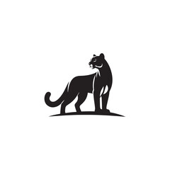 **"Powerful Cougar Vector Silhouette: Majestic Mountain Lion Design Featuring Muscular Build, Long Tail, and Stealthy Pose in Clean, Minimalist Style for Crafts and Digital Art"**
