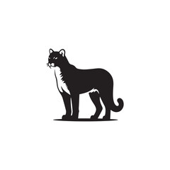 **"Powerful Cougar Vector Silhouette: Majestic Mountain Lion Design Featuring Muscular Build, Long Tail, and Stealthy Pose in Clean, Minimalist Style for Crafts and Digital Art"**
