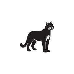 **"Powerful Cougar Vector Silhouette: Majestic Mountain Lion Design Featuring Muscular Build, Long Tail, and Stealthy Pose in Clean, Minimalist Style for Crafts and Digital Art"**
