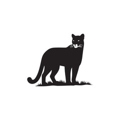 **"Powerful Cougar Vector Silhouette: Majestic Mountain Lion Design Featuring Muscular Build, Long Tail, and Stealthy Pose in Clean, Minimalist Style for Crafts and Digital Art"**
