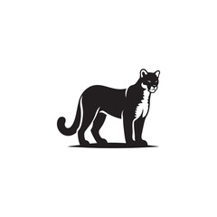 **"Powerful Cougar Vector Silhouette: Majestic Mountain Lion Design Featuring Muscular Build, Long Tail, and Stealthy Pose in Clean, Minimalist Style for Crafts and Digital Art"**
