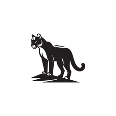 **"Powerful Cougar Vector Silhouette: Majestic Mountain Lion Design Featuring Muscular Build, Long Tail, and Stealthy Pose in Clean, Minimalist Style for Crafts and Digital Art"**

