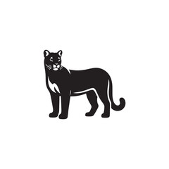 **"Powerful Cougar Vector Silhouette: Majestic Mountain Lion Design Featuring Muscular Build, Long Tail, and Stealthy Pose in Clean, Minimalist Style for Crafts and Digital Art"**
