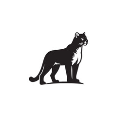 **"Powerful Cougar Vector Silhouette: Majestic Mountain Lion Design Featuring Muscular Build, Long Tail, and Stealthy Pose in Clean, Minimalist Style for Crafts and Digital Art"**
