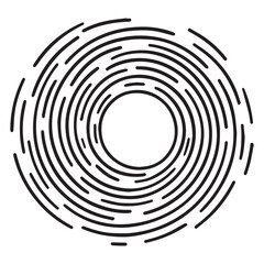 A black and white vector artwork presents dynamic black-outlined curves radiating outward, symbolizing intense waves of light from a bright central core.


