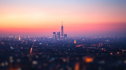 Fototapeta premium Cityscape Sunset Blur