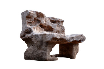 Unique stone bench with a rugged, natural design