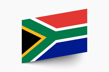 Flag of South Africa. South Africa flag official colors tilted icon digital vector illustration design.