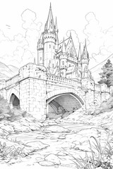 Anime Background Majestic Fantasy Castle