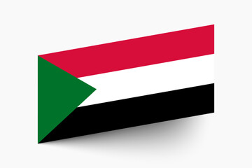 Flag of Sudan. Sudan flag official colors tilted icon digital vector illustration design.